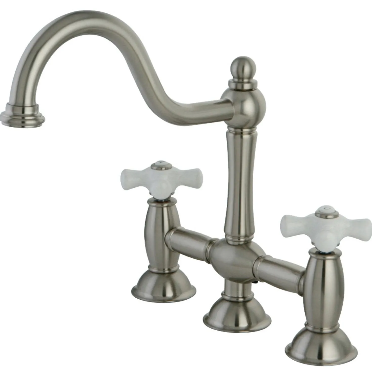 Kingston Brass Restoration Two-Handle Kitchen Bridge Faucet