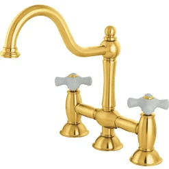 Kingston Brass Restoration Two-Handle Kitchen Bridge Faucet