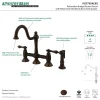 Kingston Brass Restoration Two-Handle Kitchen Bridge Faucet with Brass Sprayer