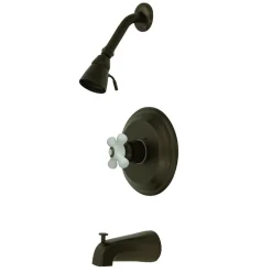 Kingston Brass Restoration Three-Hole Tub and Shower Faucet