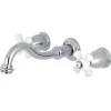 Kingston Brass Restoration Two Handles 3-Hole Wall Mount Roman Tub Faucet