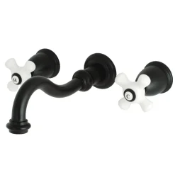 Kingston Brass Restoration Two Handles 3-Hole Wall Mount Roman Tub Faucet