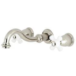 Kingston Brass Restoration Two Handles 3-Hole Wall Mount Roman Tub Faucet