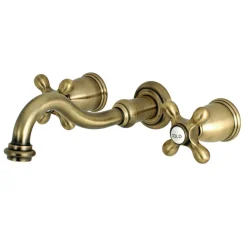 Kingston Brass Restoration Two-Handle Three-Hole Wall Mount Roman Tub Faucet