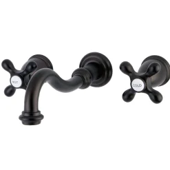 Kingston Brass Restoration Two-Handle Three-Hole Wall Mount Roman Tub Faucet