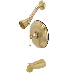 Kingston Brass Restoration Tub and Shower Faucet in Brushed Brass