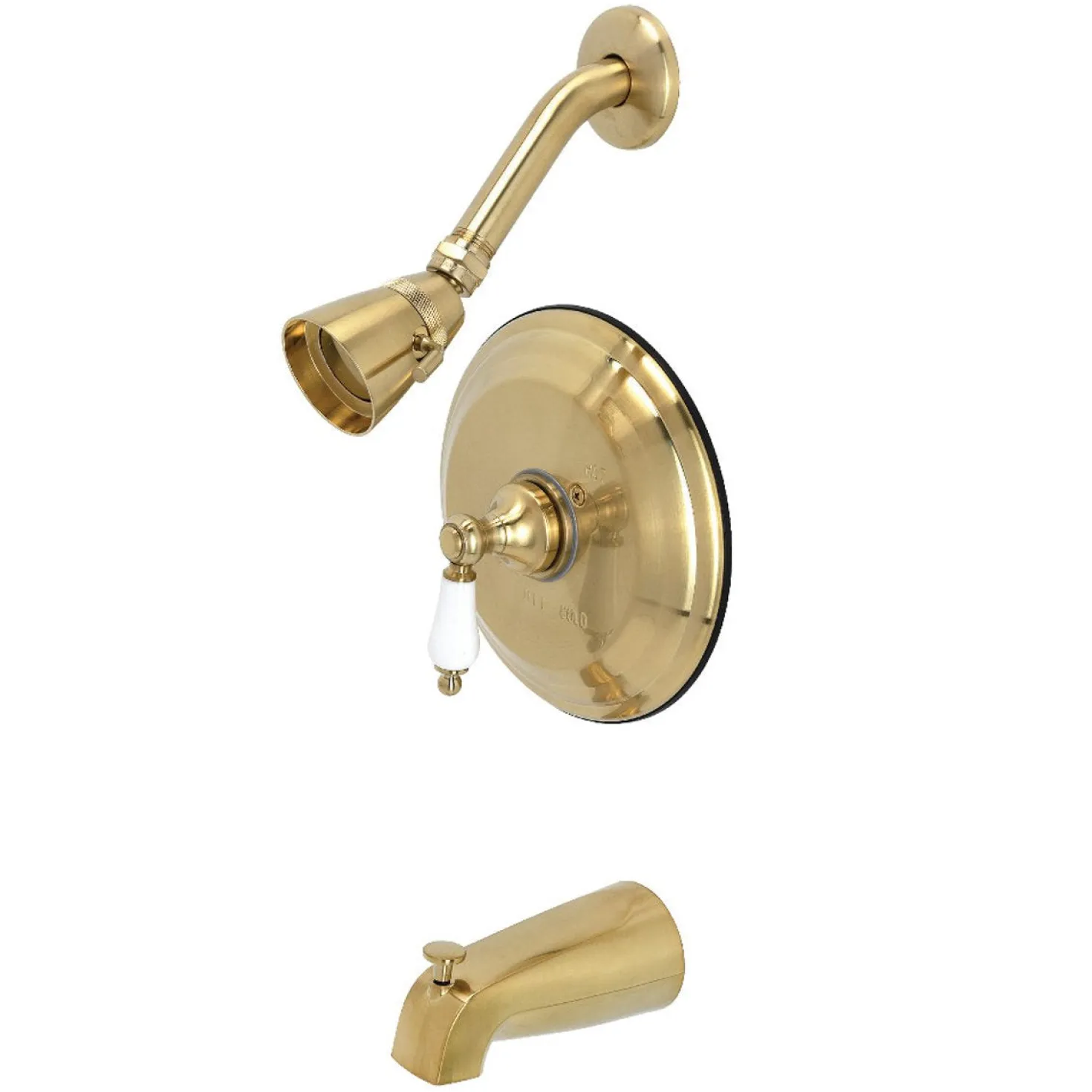 Kingston Brass Restoration Tub and Shower Faucet in Brushed Brass