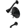 Kingston Brass Restoration Tub and Shower Faucet in Matte Black