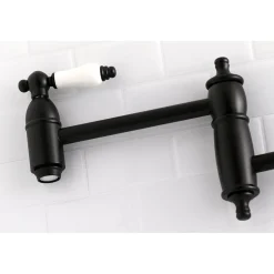 Kingston Brass Restoration Wall Mount Single Hole Pot Filler Kitchen Faucet