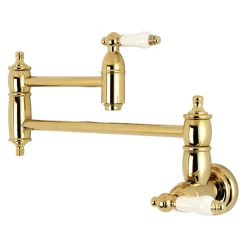 Kingston Brass Restoration Wall Mount Single Hole Pot Filler Kitchen Faucet