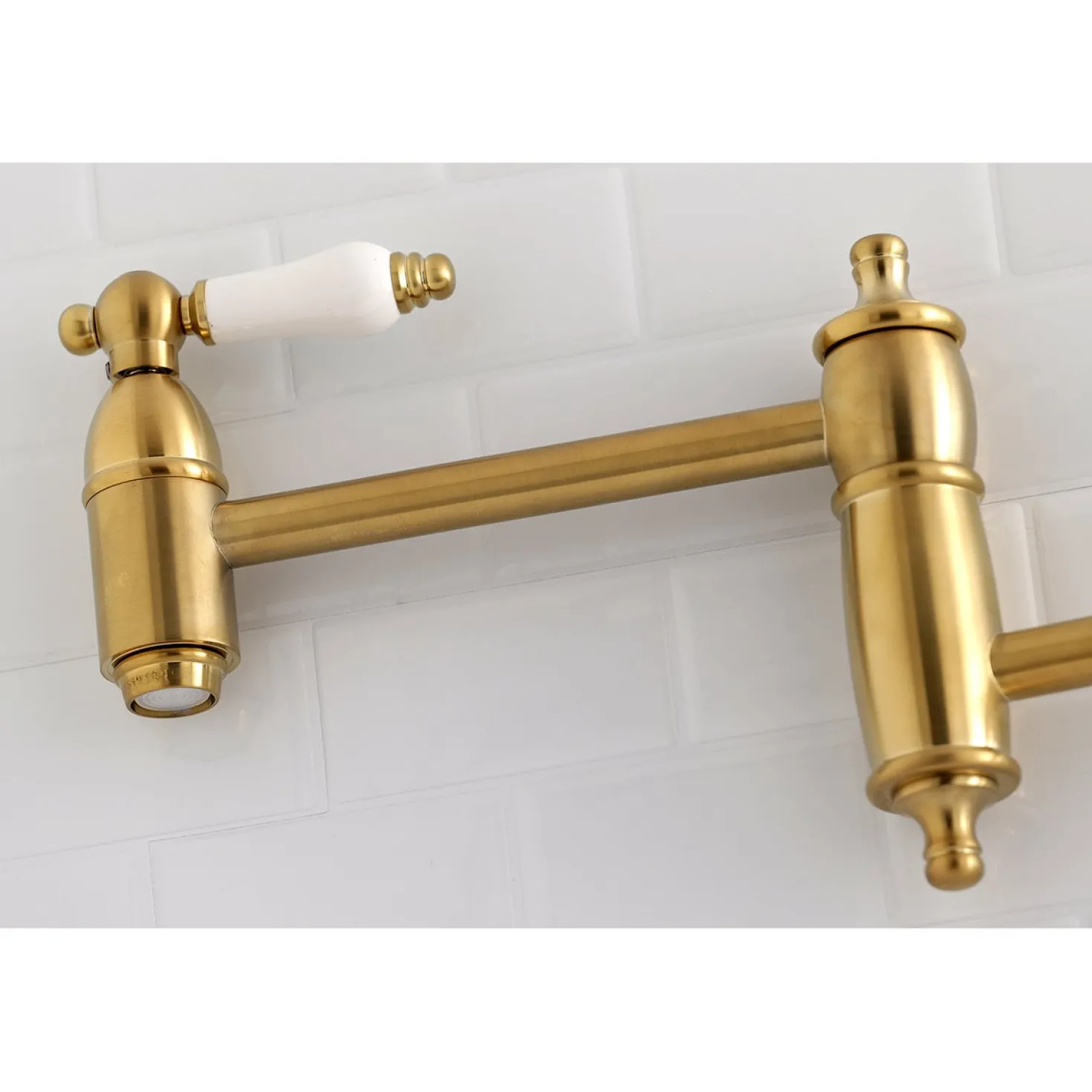 Kingston Brass Restoration Wall Mount Single Hole Pot Filler Kitchen Faucet