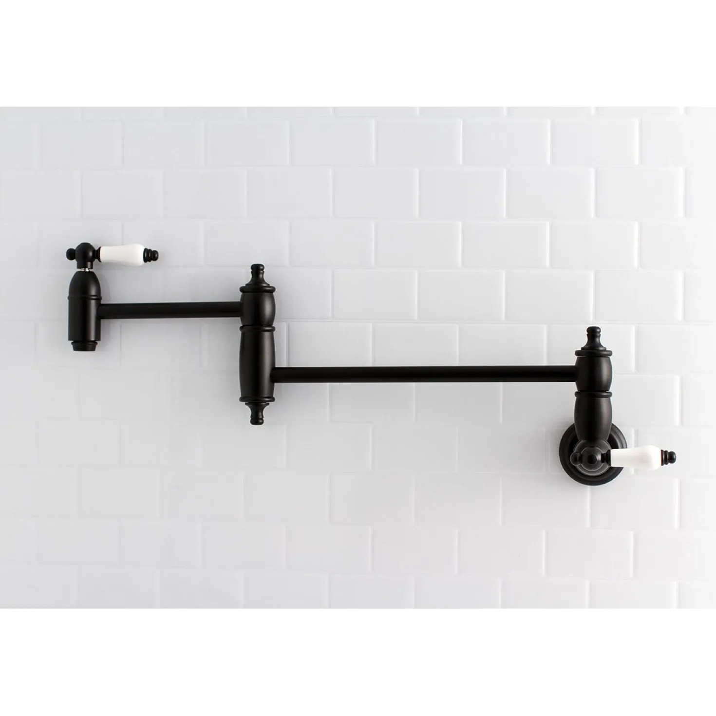 Kingston Brass Restoration Wall Mount Single Hole Pot Filler Kitchen Faucet