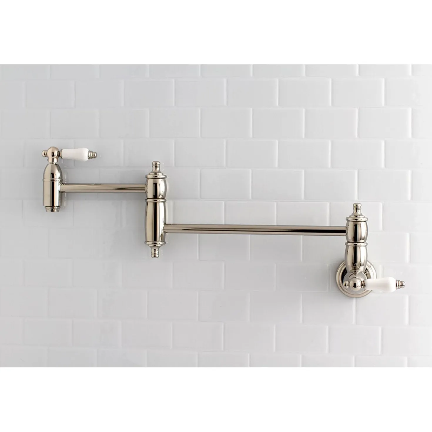 Kingston Brass Restoration Wall Mount Single Hole Pot Filler Kitchen Faucet