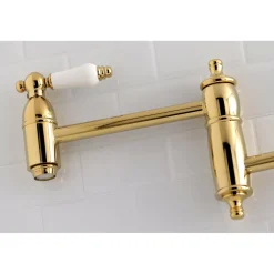 Kingston Brass Restoration Wall Mount Single Hole Pot Filler Kitchen Faucet