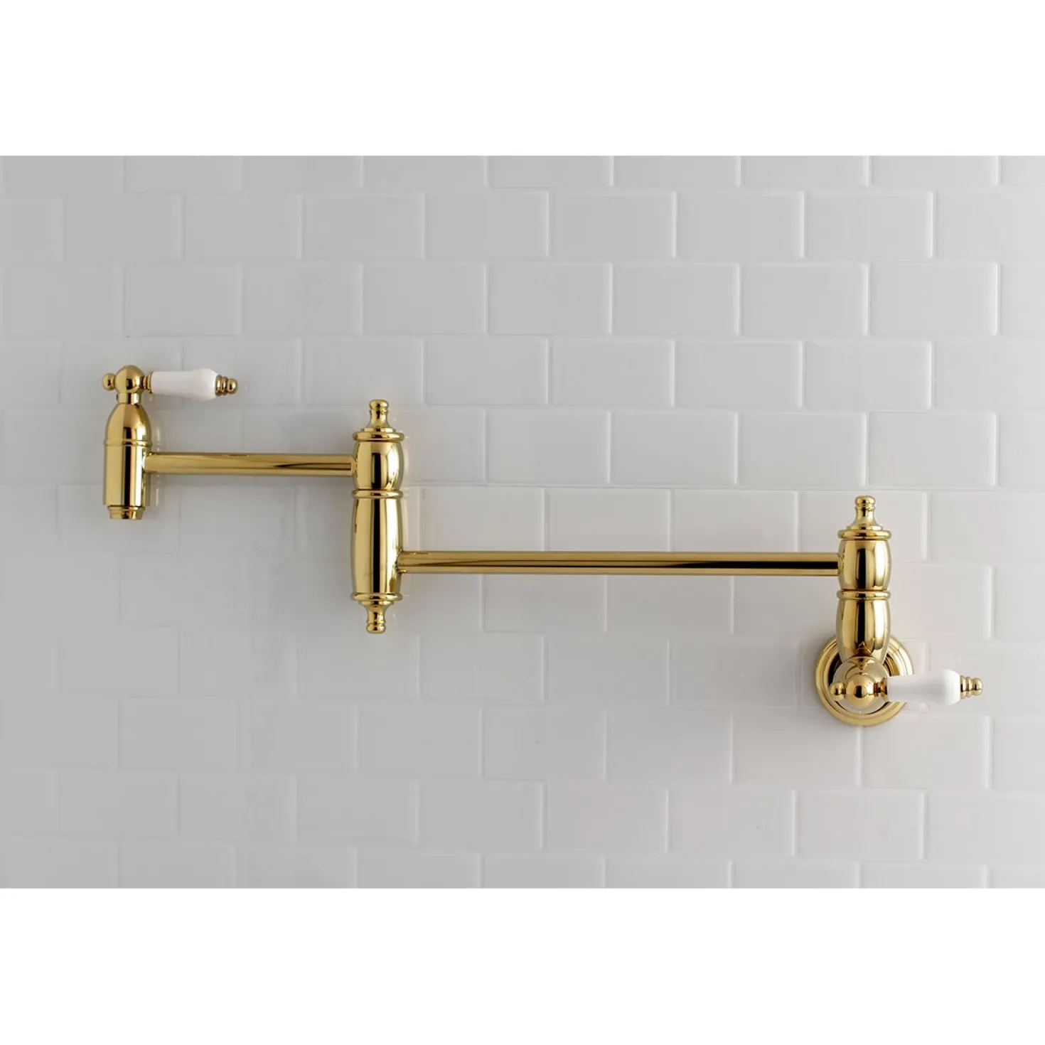Kingston Brass Restoration Wall Mount Single Hole Pot Filler Kitchen Faucet