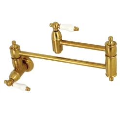 Kingston Brass Restoration Wall Mount Single Hole Pot Filler Kitchen Faucet