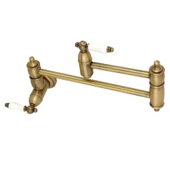 Kingston Brass Restoration Wall Mount Single Hole Pot Filler Kitchen Faucet