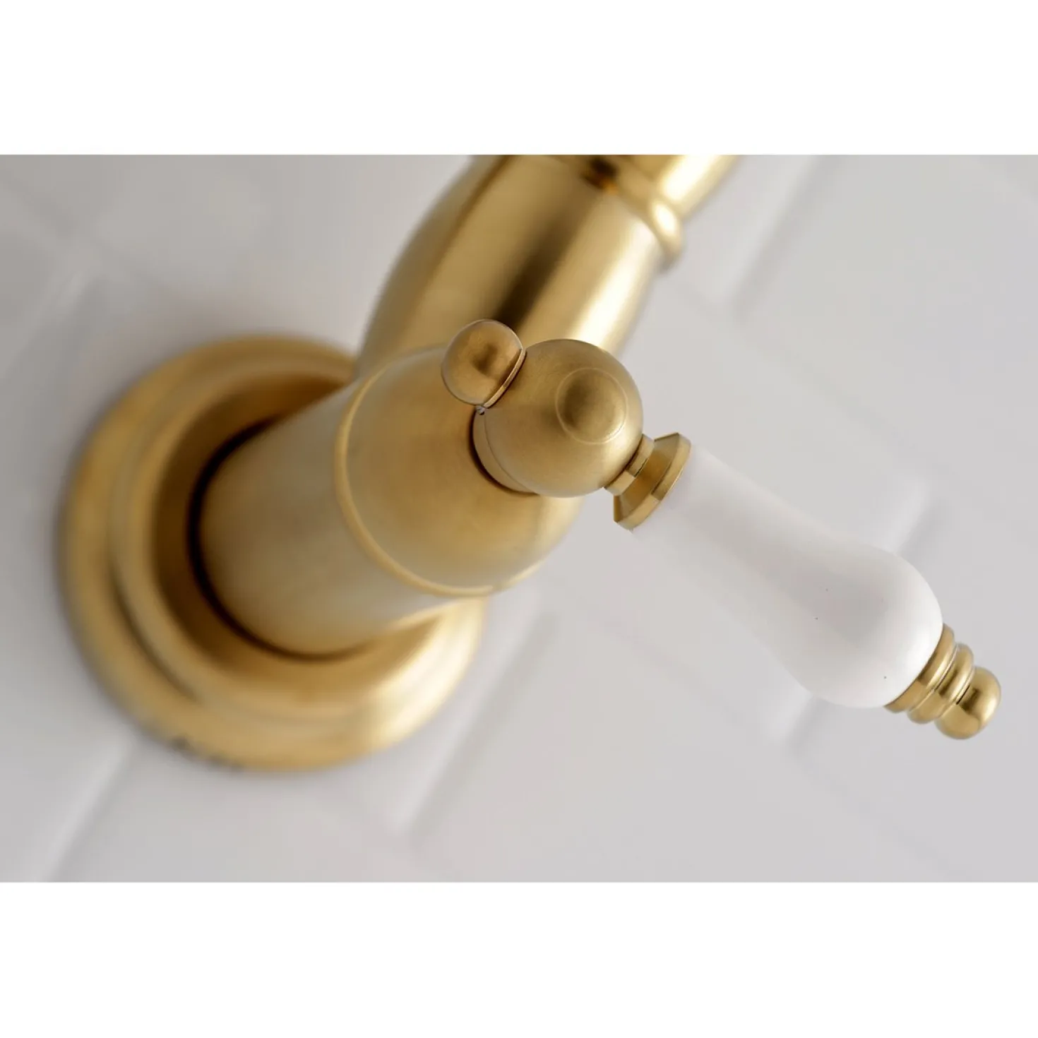 Kingston Brass Restoration Wall Mount Single Hole Pot Filler Kitchen Faucet