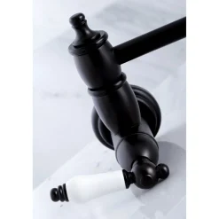 Kingston Brass Restoration Wall Mount Single Hole Pot Filler Kitchen Faucet