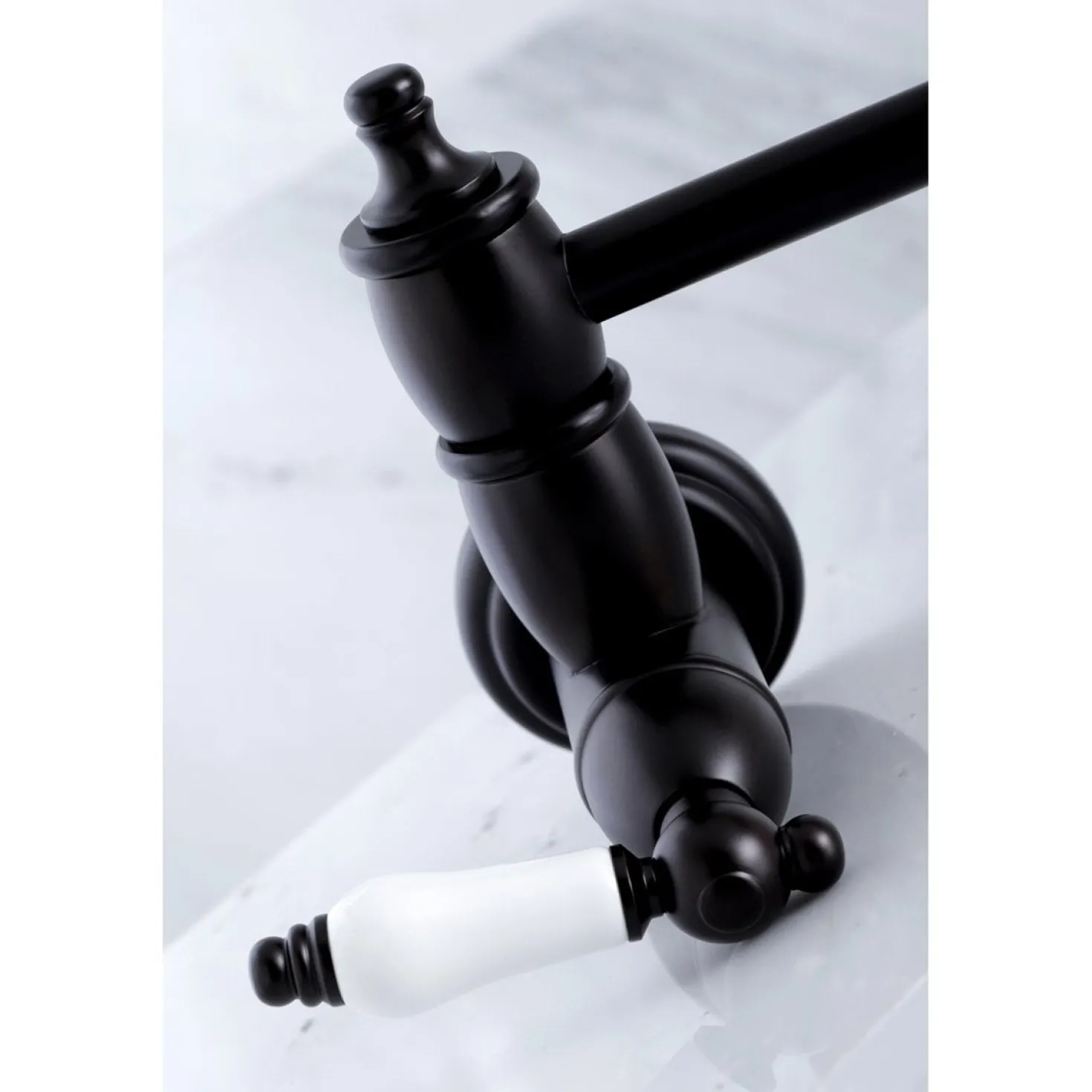 Kingston Brass Restoration Wall Mount Single Hole Pot Filler Kitchen Faucet