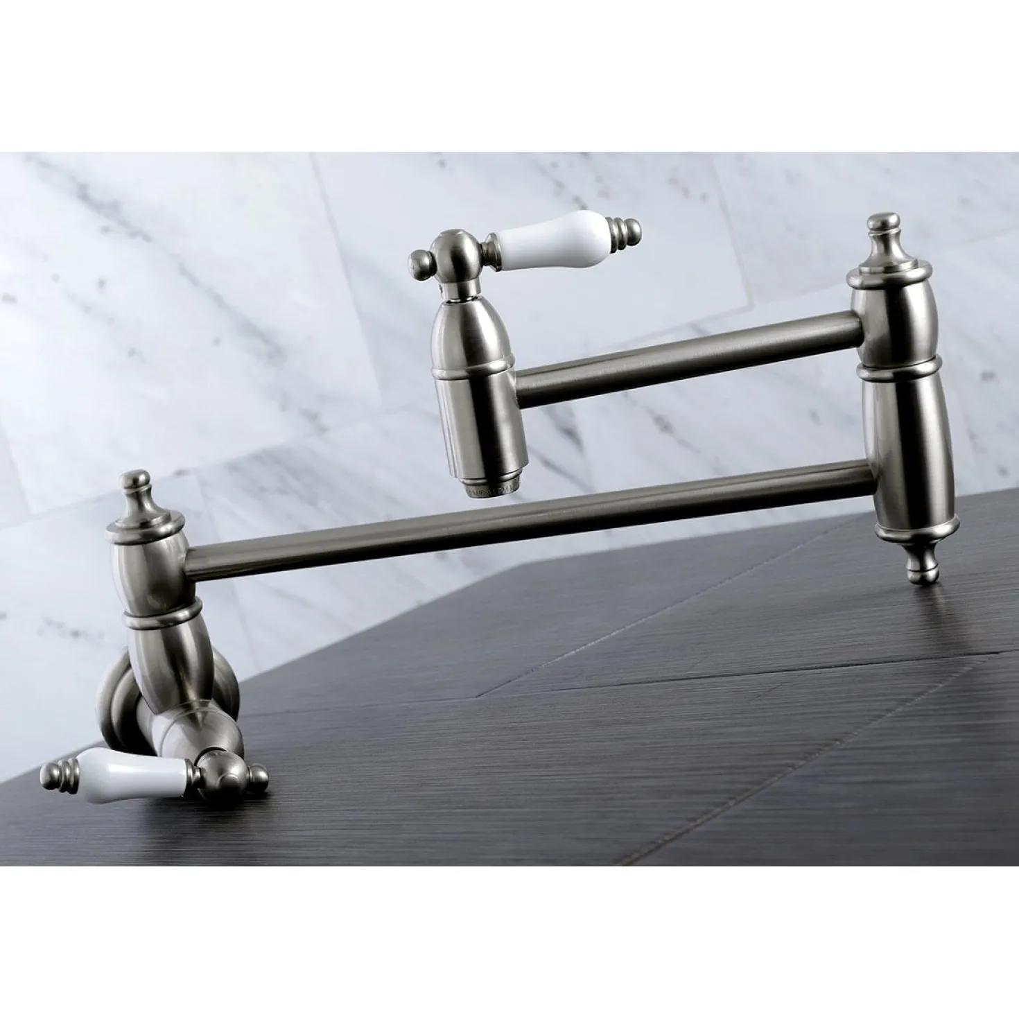 Kingston Brass Restoration Wall Mount Single Hole Pot Filler Kitchen Faucet