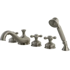 Kingston Brass Roman 5-Hole Tub Filler with Hand Shower