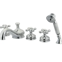 Kingston Brass Roman 5-Hole Tub Filler with Hand Shower