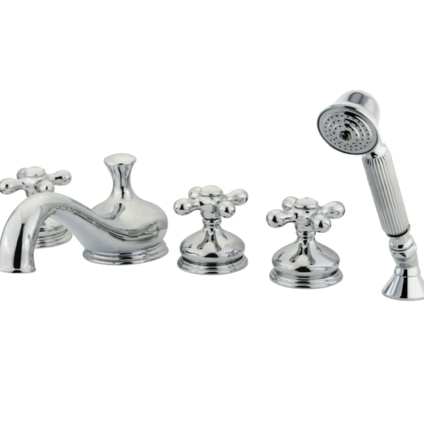 Kingston Brass Roman 5-Hole Tub Filler with Hand Shower