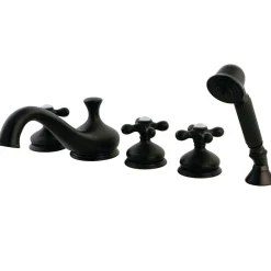 Kingston Brass Roman 5-Hole Tub Filler with Hand Shower