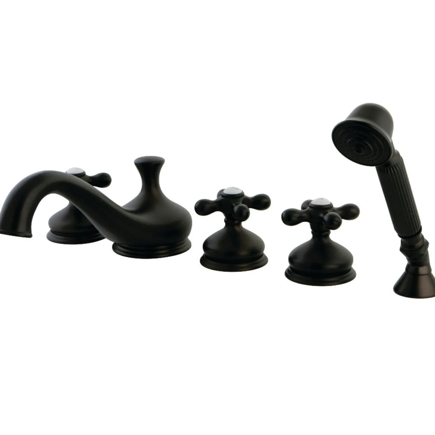 Kingston Brass Roman 5-Hole Tub Filler with Hand Shower