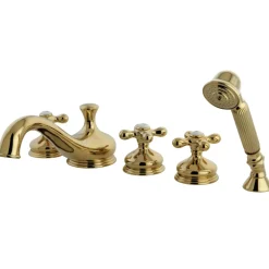 Kingston Brass Roman 5-Hole Tub Filler with Hand Shower