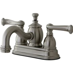 Kingston Brass Royale 4" Centerset Lavatory Faucet with Metal Lever Handle and Heritage Spout