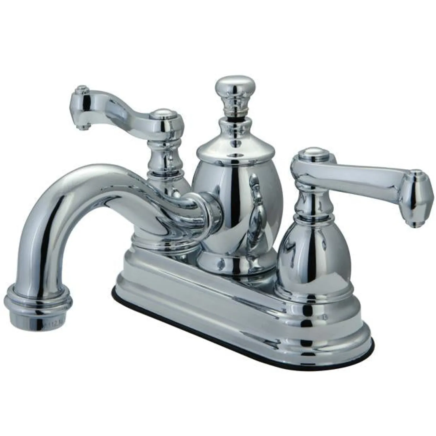 Kingston Brass Royale 4" Centerset Lavatory Faucet with Metal Lever Handle and Heritage Spout