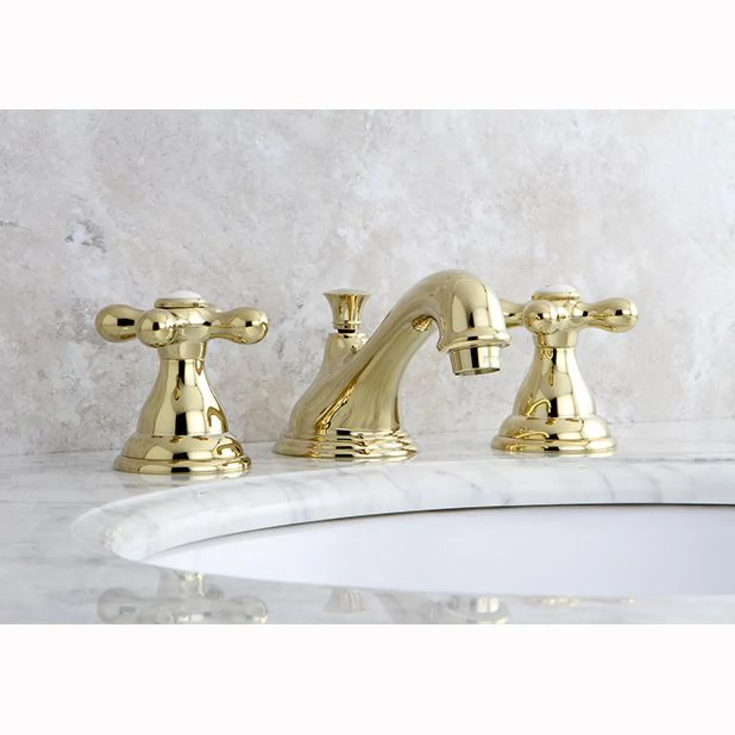 Kingston Brass Royale Classic Two Handle 8" to 16" Widespread Lavatory Faucet with Brass Pop-up