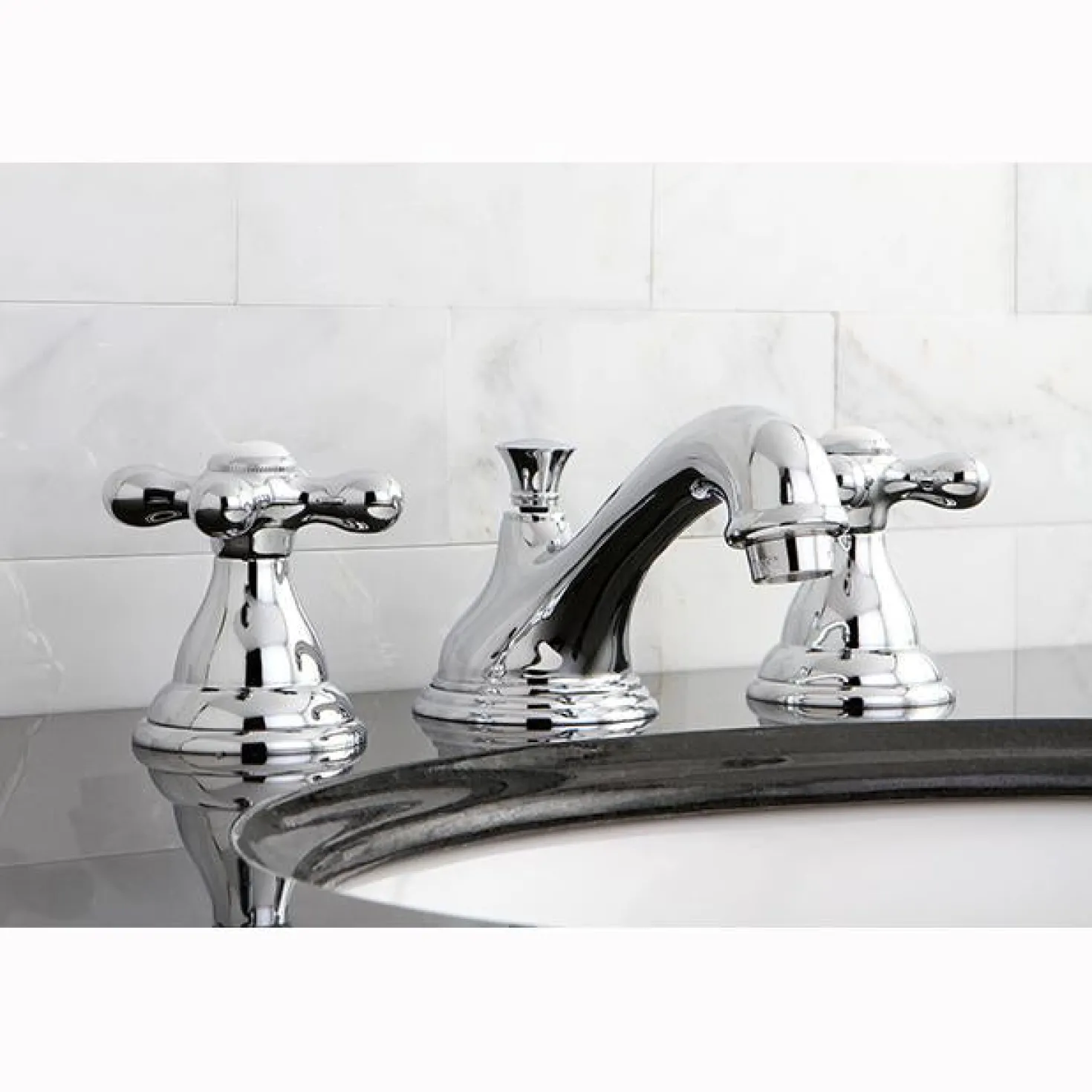 Kingston Brass Royale Classic Two Handle 8" to 16" Widespread Lavatory Faucet with Brass Pop-up