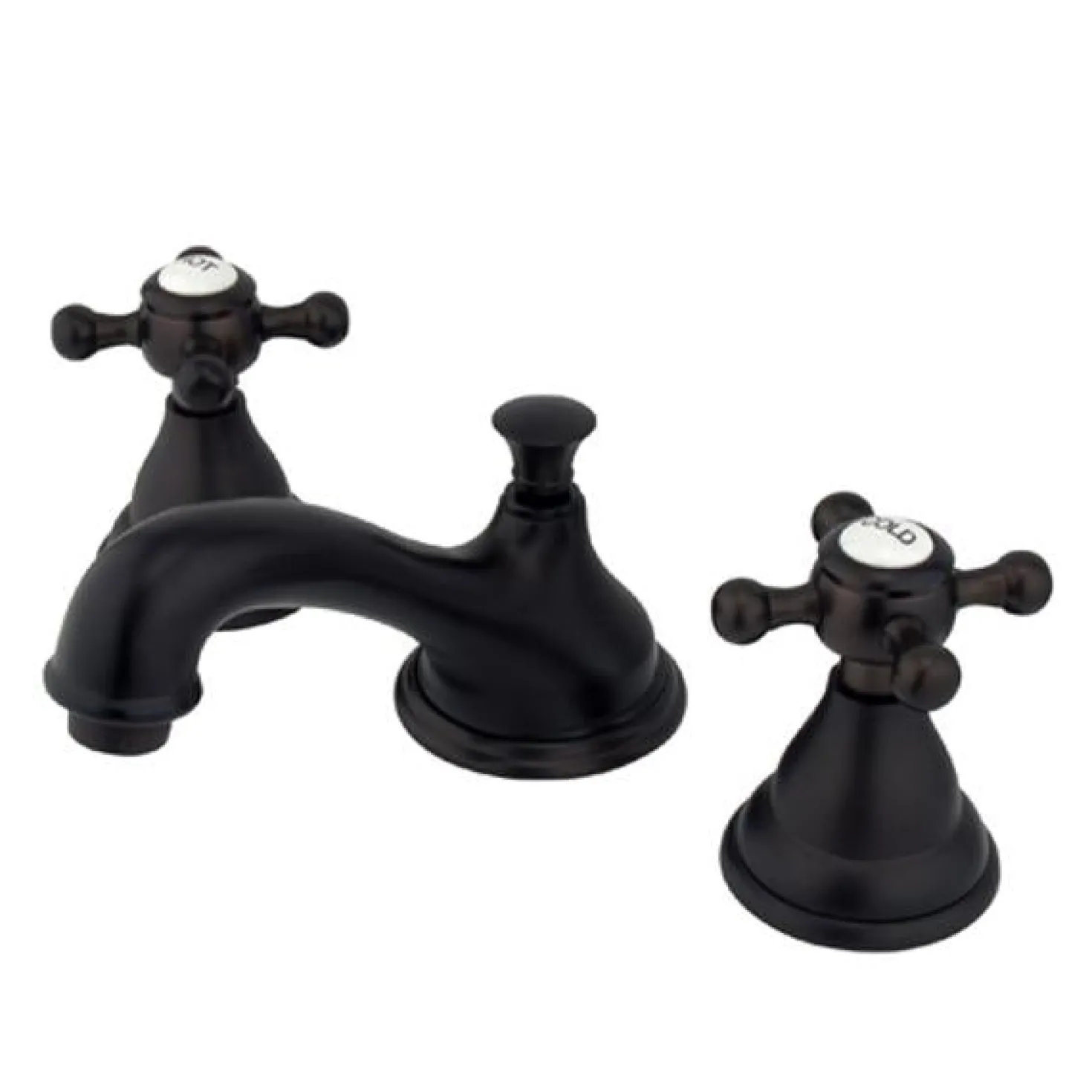Kingston Brass Royale Classic Two Handle Deck Mount 8" to 16" Widespread Lavatory Faucet with Brass Pop-up