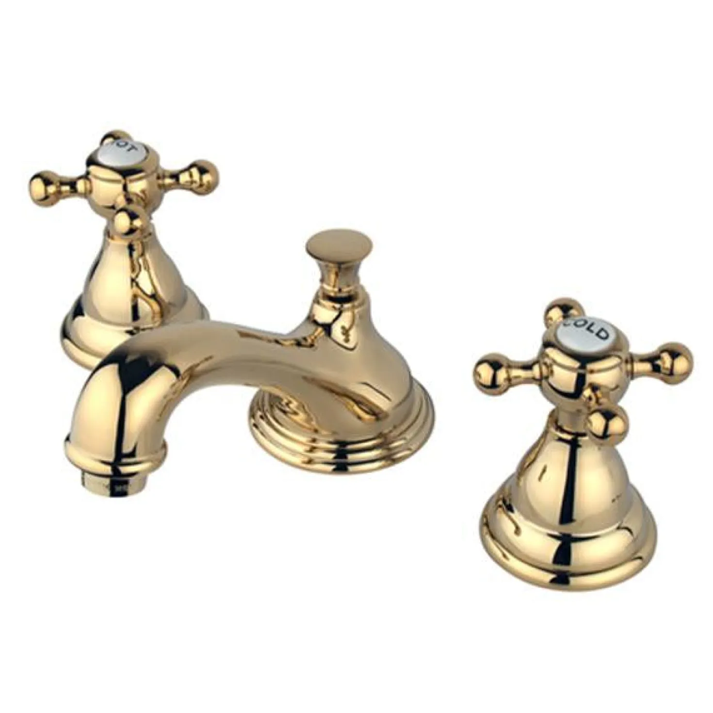 Kingston Brass Royale Classic Two Handle Deck Mount 8" to 16" Widespread Lavatory Faucet with Brass Pop-up