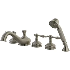 Kingston Brass Royale Classic Three Handle Roman Tub Filler with Hand Shower