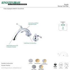 Kingston Brass Royale 2-Handle Roman Tub Filler