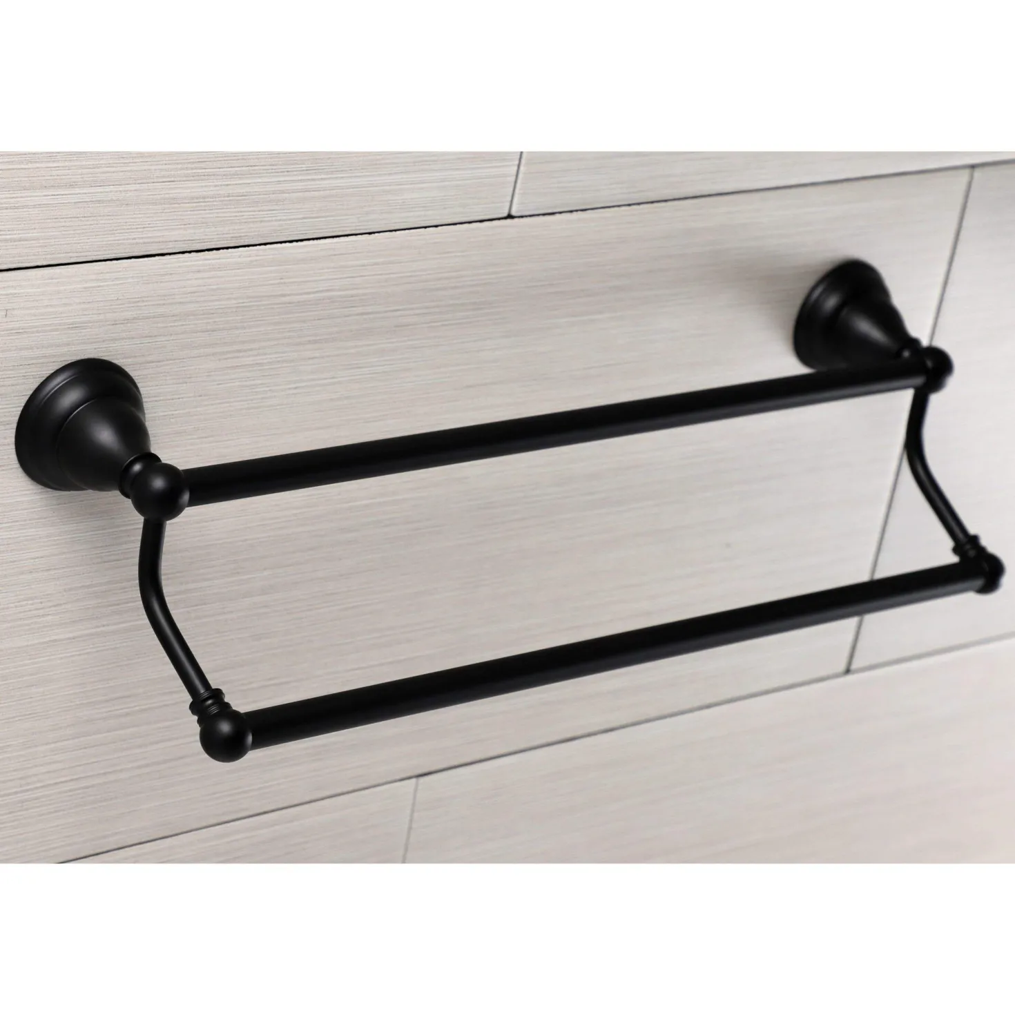Kingston Brass Royale 18-Inch Dual Towel Bar in Matte Black