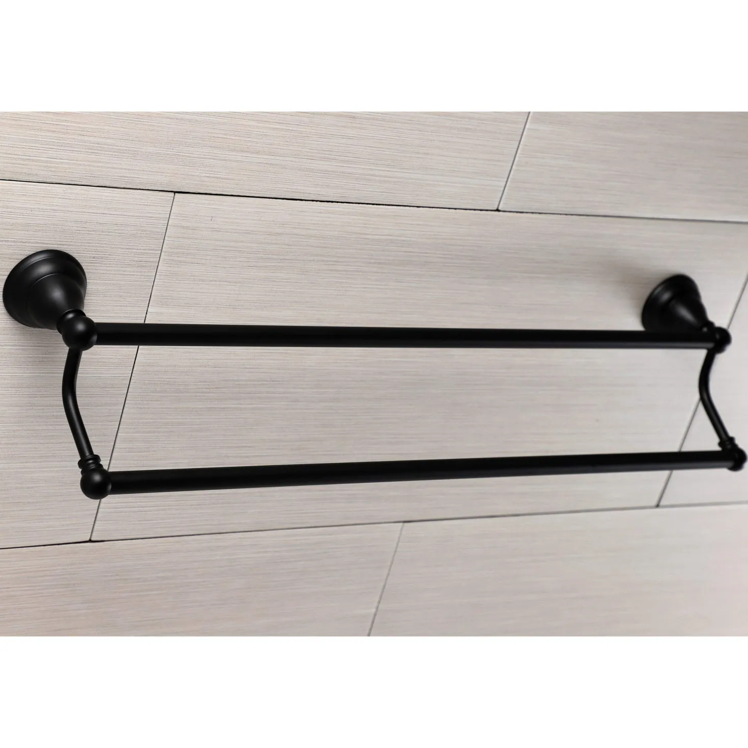 Kingston Brass Royale 24-Inch Dual Towel Bar in Matte Black