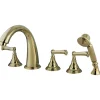 Kingston Brass Royale Roman Tub Filler 5 Pieces with Hand Shower