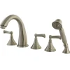 Kingston Brass Royale Roman Tub Filler with Hand Shower in Satin Nickel