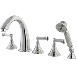 Kingston Brass Royale Roman Tub Filler with Hand Shower in Polished Chrome