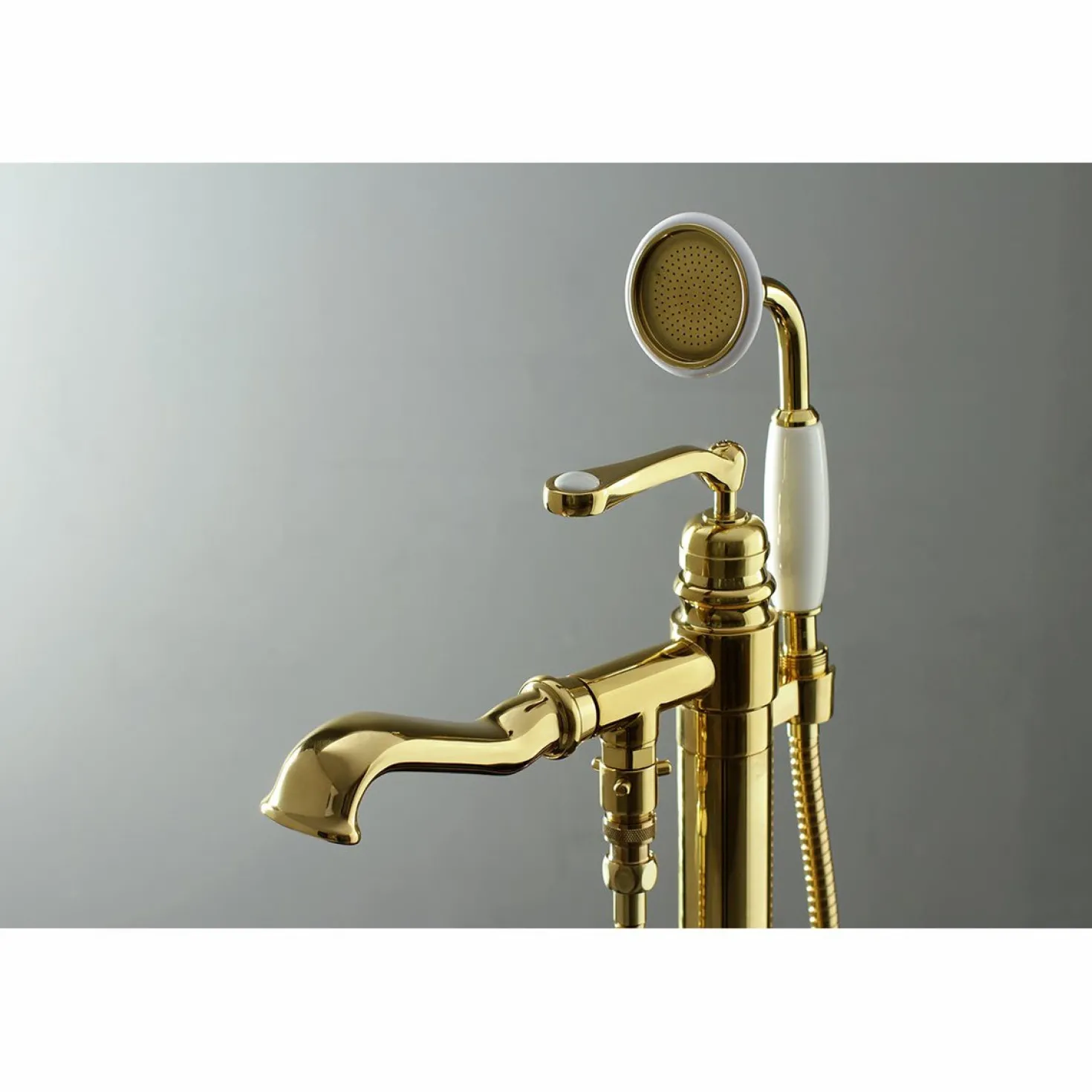 Kingston Brass Royale Single Handle Freestanding Roman Tub Faucet with Hand Shower