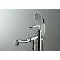 Kingston Brass Royale Single Handle Freestanding Roman Tub Faucet with Hand Shower