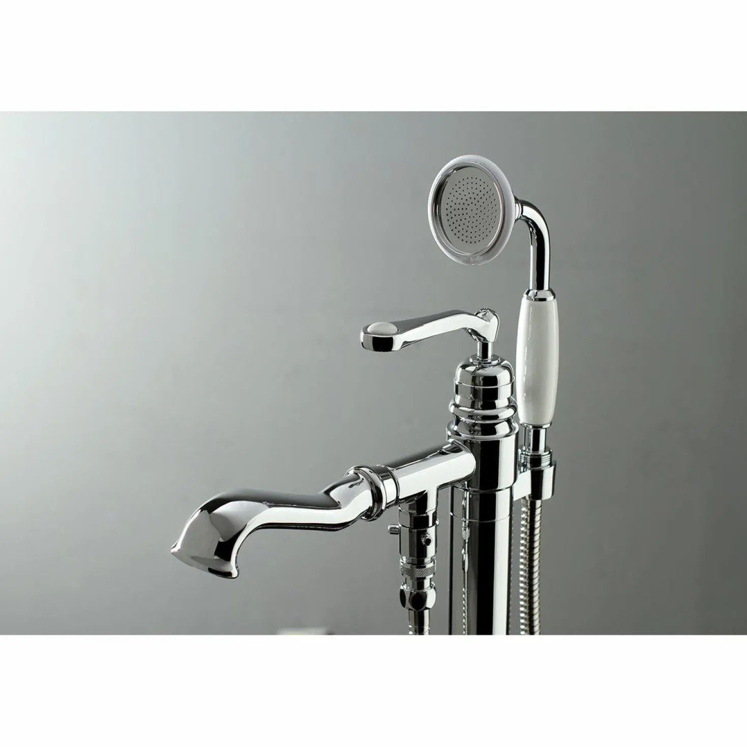 Kingston Brass Royale Single Handle Freestanding Roman Tub Faucet with Hand Shower