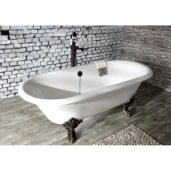 Kingston Brass Royale Single Handle Freestanding Roman Tub Faucet with Hand Shower