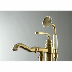 Kingston Brass Royale Single Handle Freestanding Roman Tub Faucet with Hand Shower