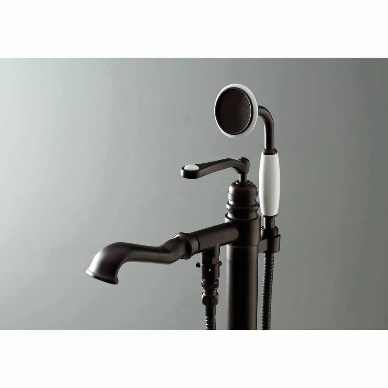 Kingston Brass Royale Single Handle Freestanding Roman Tub Faucet with Hand Shower